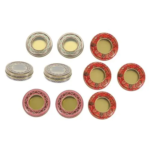 Produktbild: Ciieeo 10 Stück Kartons Safran-blechdose Blechdose Mit Klarem Deckel Blechbehälter Mit Deckel Leere Kosmetik-aufbewahrungsboxen Metall Schmuck Eisen Empfindlich Lagertank
