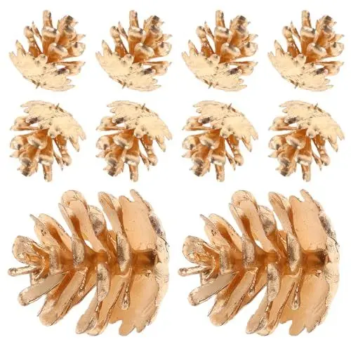 Produktbild: Ciieeo 10 Stücke Goldene Kunststoff Gefälschte Bass Weihnachten Decor Realistische Für Vase Füllstoff Handwerk Liefert