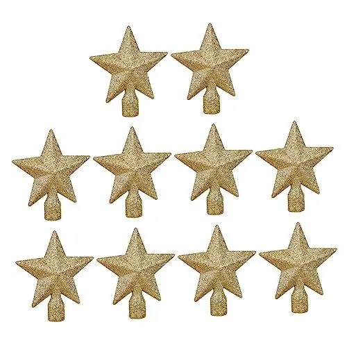 Produktbild: Ciieeo Weihnachtsbaum-Stern-Ornament 10 Stück Weihnachtsstern-Dekorationen Baumspitze S-Haken Im Lieferumfang Enthalten