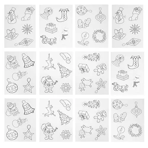 Produktbild: Ciieeo 12 Stücke Weihnachtsmuster Weihnachtsschrumpfpapier Weihnachtsschrumpffolien Weihnachtsschrumpffolien Wärmeschrumpffolien