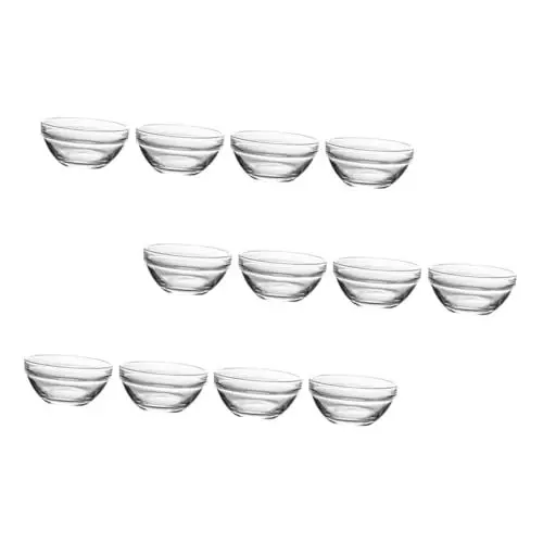 Produktbild: Ciieeo 12st Puddingschüssel Puddingformen Gemischte Süßigkeiten Katydids Süßigkeiten Parfaitbecher Servierschüssel Runde Dessertteller Mini Rührschüsseln Mousse-gläser Transparent Glas
