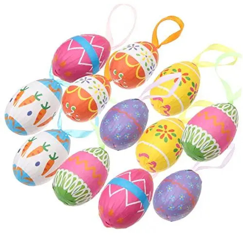 Produktbild: Ciieeo 12st Simuliertes Ei-Ornament Osterdekorationen Ostereier Gefüllt Osterschmuck Vorgefüllte Ostereier Ei-Modelle Hängende Eierverzierung Dekoratives Osterei Ei-dekorationsset Schaum