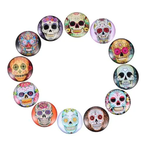 Produktbild: Ciieeo 12st Totenkopf-Magnet Trocken Abwischbare Tafelmagnete Totenkopf-Aufkleber Dekorative Kühlschrankmagnete Magnete Für Whiteboard Cartoon-Aufkleber Büro Plastik Zubehör Halloween