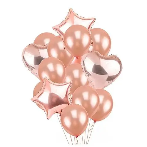 Produktbild: Ciieeo 14St Hochzeitsballons klare Luftballons Brautballons Sternballons Luftballons für die Brautdusche Liebe Luftballons Hochzeit goldhochzeit balloons Partyballons Liebesballons Golden