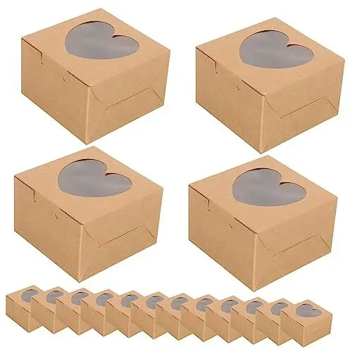 Produktbild: Ciieeo 14 Stück Boxen Backbox Lebensmittel Gebäck Keksbox Französisches Bad Eierkuchen Schokoladenbox Ofen Gebäckboxen Mit Kuchenbox Verpackungsbox Donut Mini Cupcake Backblech