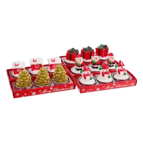 Produktbild: Ciieeo 15er-pack Weihnachtsdekor-kerzen Entzückende Bemalte Teelichter Bastelarbeiten für Zuhause Party Hochzeitsdekoration