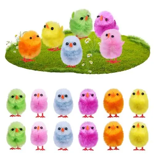Produktbild: Ciieeo 18-Teiliges Set Mit Bunten Chenille-Osterküken. Set Mit Dekorativen Chenille-Küken Für Die Ostereiersuche