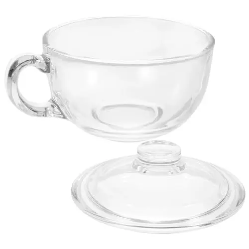Produktbild: Ciieeo 1Stk Glaskugel Glasbecher Wassergläser Suppenschüssel mit Henkel kleine Schüssel klarer Kaffeebecher Nudeln Nudeln Frühstückstasse Milchbecher aus Glas Kristall Kaffeetasse Joghurt