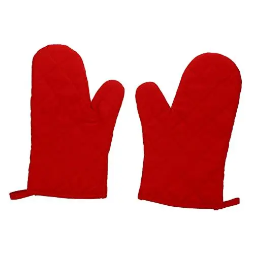 Produktbild: Ciieeo 1 Paar Hitzebeständige Handschuhe Ofenhandschuh Topfhandschuhe Tablet-handschuh Backhandschuhe Kochhandschuhe Heiße Handschuhe Grillhandschuhe Topflappen-Handschuhe Rot Polyester