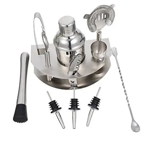 Produktbild: Ciieeo -cocktail Aus Edelstahl | 12-teiliges Barkeeper-set | Kompakt Und Tragbar | Perfekt Für Zuhause Die Bar Oder Unterwegs | Hochwertiger Getränkebereiter