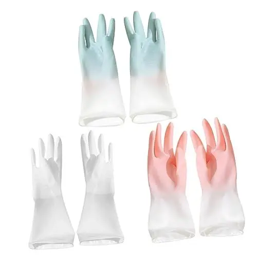 Produktbild: Ciieeo Geschirrspülhandschuhe 3 Paar Set Mit Handreinigungshandschuhen Für Wäsche Küche Geschirrspülen Hausarbeit Büro Hotelgebrauch
