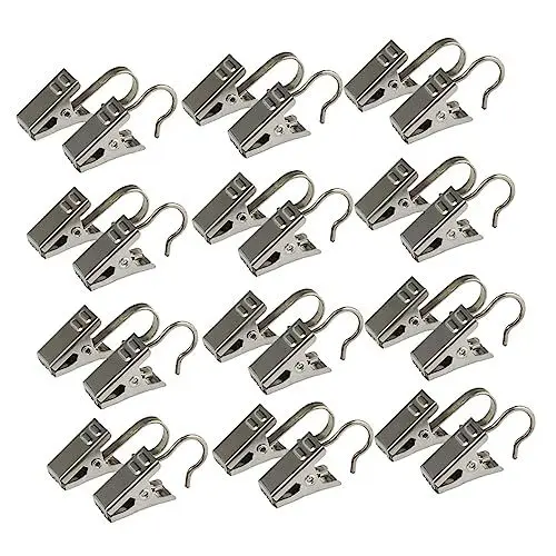 Produktbild: Ciieeo 1 Satz 50 STK Gardinenhakenclip Gardinenclip Partylicht-aufhänger Clip-Haken Clips Für Gardinen Metallische Vorhänge Clips Für Badezimmervorhänge Kleiderklammern Rostfreier Stahl