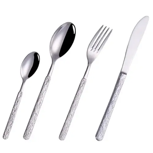Produktbild: Ciieeo 1 Satz Besteck-Löffel-Set Messer Löffel westliches Restaurantgeschirr küchenbesteck schönes tafelgeschirr Westliches Essensgeschirr Heimbesteck Gabeln Rostfreier Stahl Silver
