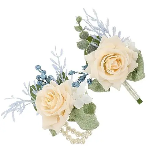 Produktbild: Ciieeo 1 Satz Braut Ansteckblume Blumenarmband für die Braut Ansteckblume für Hochzeitsfeiern Dekor künstliche Blumen Blume Ansteckblume brautkorsage Armband Handgelenk