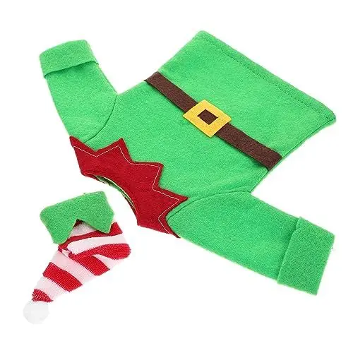 Produktbild: Ciieeo 1 Satz Elfenkleidung Hut Weihnachtliche Flaschenabdeckung Weihnachtsdekoration Weindekore Dekorativer Weinflaschenhut Weihnachtsweinflaschentasche Weihnachtswein Versorgung Vlies