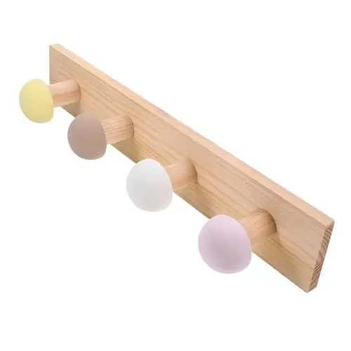 Produktbild: Ciieeo Stabiler Kleiderbügel Aus Holz Wandhalterung Kleiderbügel Organizer Wandhaken Aus Holz Lagerregal Türaufhänger