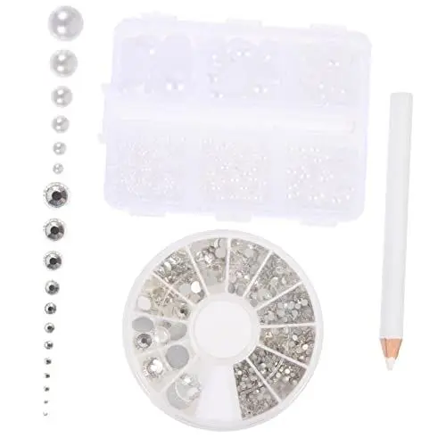 Produktbild: Ciieeo 1 Satz Imitationsperle Flacher Diamant Halbrunde Perle Dekorative Halbperlen Perlen Für Nägel Perlen Nagel Charms Halbe Perlen Diamant-Charme Nagelperlen Maniküre Dekorationen Harz
