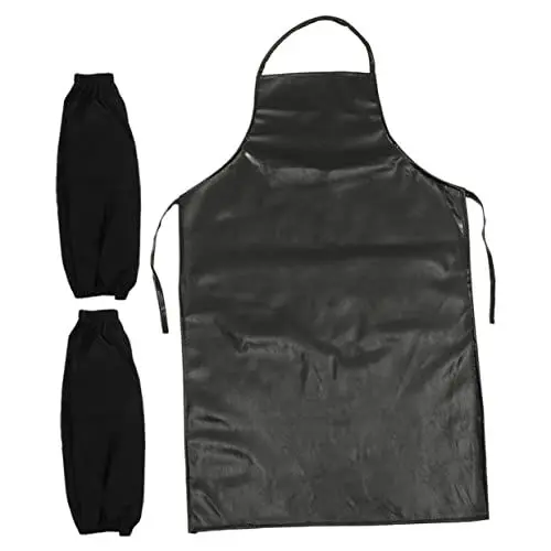 Produktbild: Ciieeo Kochschürzen-set Aus Robustem Schwarzem Leder Für Küchengärtner Ölbeständig Bequem Als Für Eine Dinnerparty