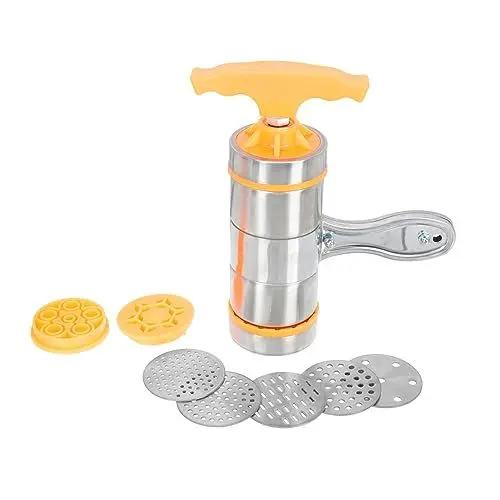 Produktbild: Ciieeo 1satz Edelstahl Nudelmaschine Manuelle Nudelpressmaschine Für Zuhause Einfach Zu Bedienen Hochtemperaturbeständig Praktisches Küchengerät Für Verschiedene Nudelformen