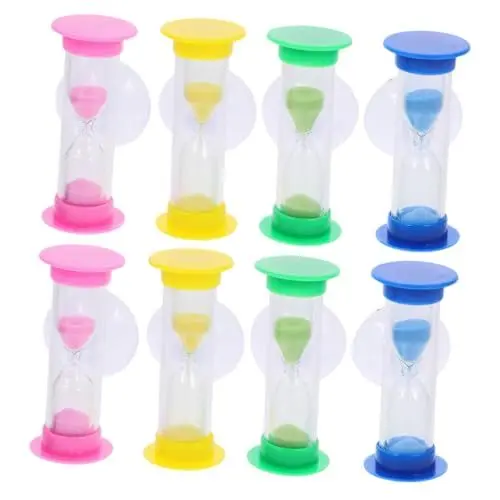 Produktbild: Ciieeo 1 Satz Sanduhr-Timer Mit Saugnapf 2-Minuten-Timer 2 Minuten Sanduhr Timer Zum Zähneputzen Sanduhren Timer Für Kinder Zähneputzen-Timer 2 Minuten Kinder Zahnputz-Timer Glas 8st
