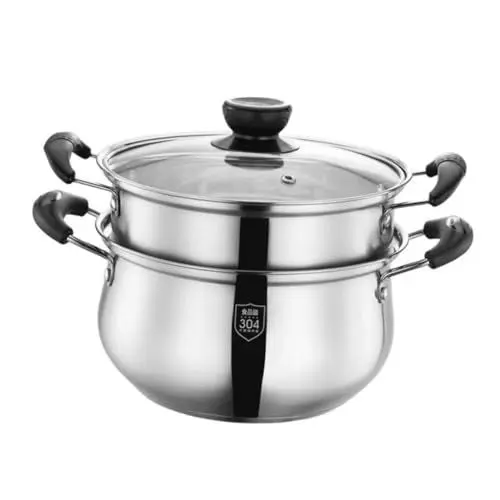 Produktbild: Ciieeo 1 Satz Suppentopf aus Gemüsedampftöpfe Dampfgarer, Kochtopf Dampftopf stainless steel Werkzeug Wiederverwendbarer Dampfgarer praktischer Dampfgarer Mehrzweck Herd