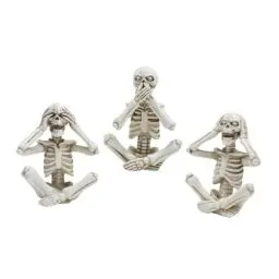 Produktbild: Ciieeo 1 Satz Zu Schweigen Von Der Totenkopfstatue Kleine Skelettfiguren Gruselige Skelette Geschenkidee Gruselige Dekoration Halloween-partygeschenk Skelettskulptur Aus Harz 3st