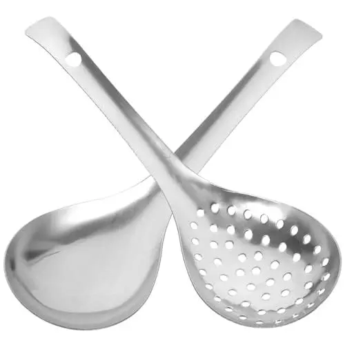 Produktbild: Ciieeo 1 Set Schaumlöffel Und Suppenkelle Suppensaucenkelle Suppenschäumer Schaumlöffel Schaumlöffel Aus Edelstahl Schöpflöffel Spinnensieb Mit Griff Und Löchern Zum Aufhängen