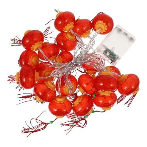 Produktbild: Ciieeo 1 Stück Schnur Laterne Lichterketten Hochzeitsdeko Weihnachtsdeko Wohnkultur Laternen Chinesische Laterne Partylicht Geführte Laterne Rote Laterne Kupferkabel China Haushalt