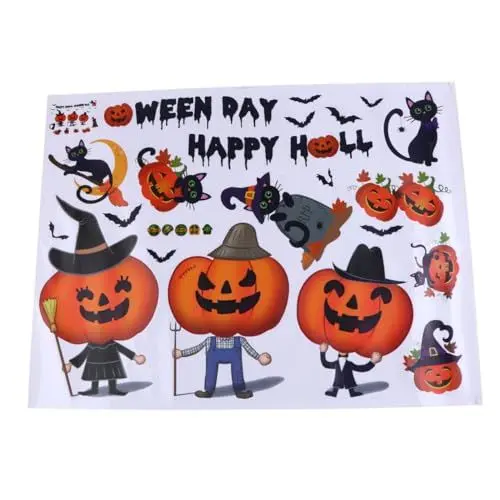 Produktbild: Ciieeo 1stk Halloween-schaufenster-aufkleber Schaufensteraufkleber Halloween-3d-wandtattoo Hexendekor Hexenaufkleber Halloween-aufkleber Wandtattoo Halloween-fenster Papier