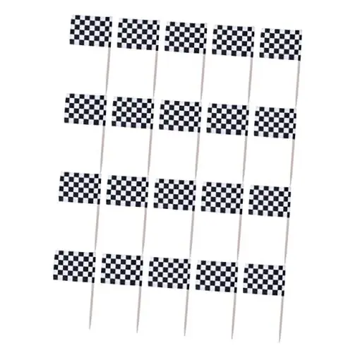 Produktbild: Ciieeo 200 Stück Amerikanische Zahnstocher Flagge Britische Flaggen Rennwagen Party Brownie Dose Mit Trennwänden Neuartige Kuchen Flaggen Dekorative Flaggen Picks Dessert Topper