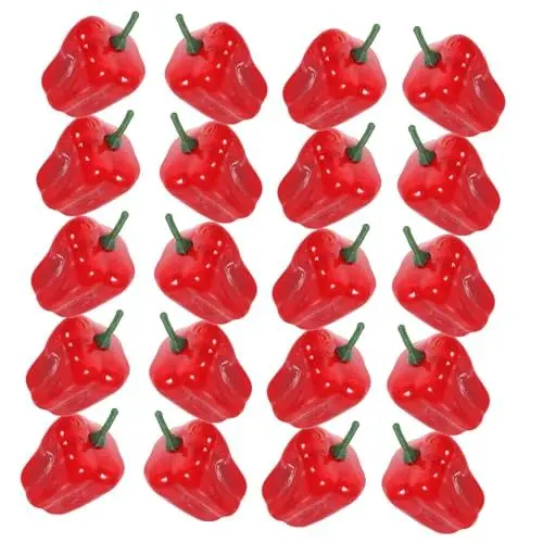 Produktbild: Ciieeo 20st Simulationsmodell Paprika Gefälschte Paprika Falsches Pfeffermodell Künstlicher Gemüsestrauß Künstlicher Grüner Pfeffer Künstliche Rote Foto-Requisite Mini Schaum Lebensmittel
