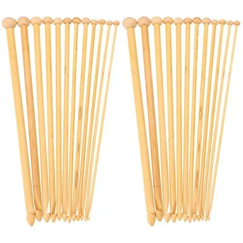 Produktbild: Ciieeo 24 STK Stricken, Häkeln Handstrickwerkzeug Stricken Häkeln Strickstock Strickstab Strickstange Gewebter Teppich Stricknadel-Set Radnadel Häkelnadeln Weben Bambus Runder Perlen Kopf