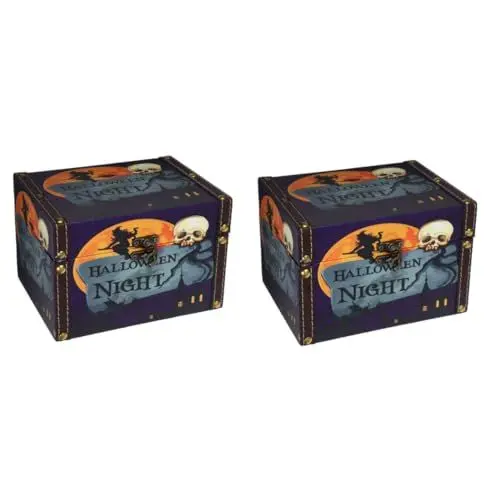 Produktbild: Ciieeo 2Er-Box Halloween-Aufbewahrungsbox geschenkverpackung süßigkeiten box Schmuckbox Halloween-Schmucketui Halloween-Schatztruhe süßer Behälter Halloween-Süßigkeiten-Fall Holz Violett