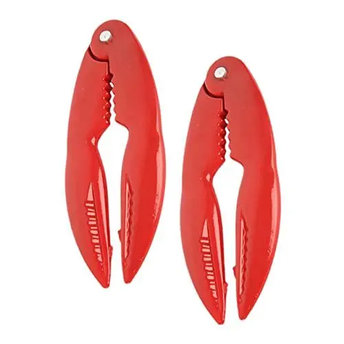 Produktbild: Ciieeo Krabbenschälwerkzeuge Set 2 Stück Aluminium Krabbenclips Meeresfrüchteöffner Hummerklemmen Rot