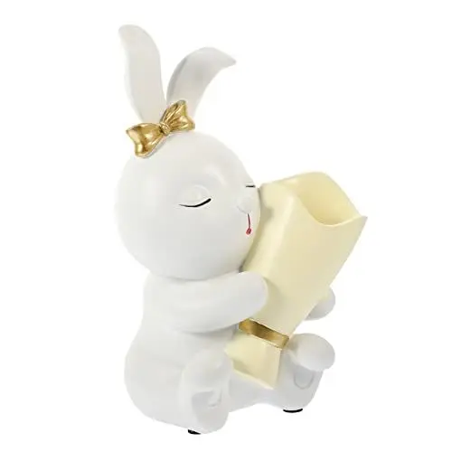 Produktbild: Ciieeo 2St Häschen mit Vase hasenfiguren Animal Figures Feng-Shui-Kaninchen-Statue Auto-Dekor Kunsthandwerk aus Kunstharz Ornament Mikrolandschaft Hase Kaninchenverzierung Fernsehschrank