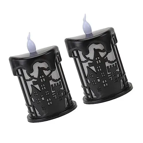 Produktbild: Ciieeo 2stücke Halloween Kerzenlicht Dekorative Flammenlose Kerzen Für Stimmungsvolle Bei Partys Und Festen Für Halloween-dekoration