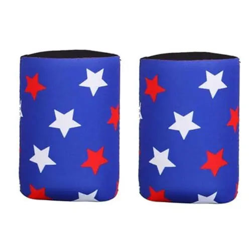 Produktbild: Ciieeo Isolierte Dosen Mit Amerikanischer Flagge 2er-pack Getränkeflaschenwärmer Wärmeabsorbierend Für 330-ml-dosen