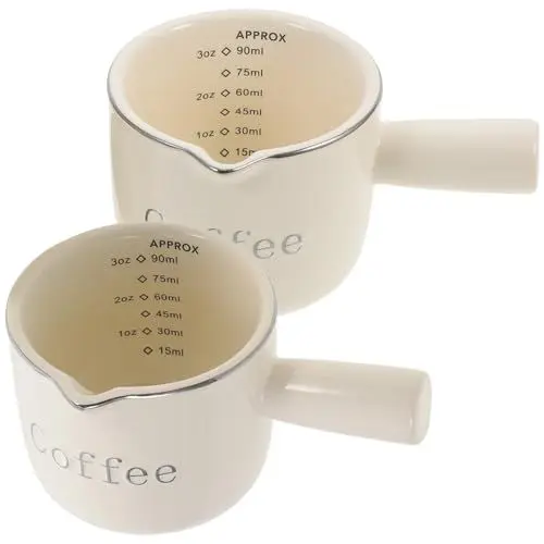 Produktbild: Ciieeo 2 Espressotassen Espressokaffee-Keramik-Messbecher 90-Ml-Espressotassen Mit Henkel Espresso-Shot-Kaffeetasse Mit V-Förmiger Öffnung Krug Zum Aufschäumen