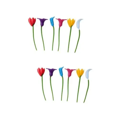Produktbild: Ciieeo 2 Sätze Blumenweinglas-logo Weinmarker Für Gläser Bierschild Blumenform Weinglasmarker Weincharms Für Partys Hochzeitsdeko Glas-anhänger Glaskennung Kieselgel 6 Stück * 2