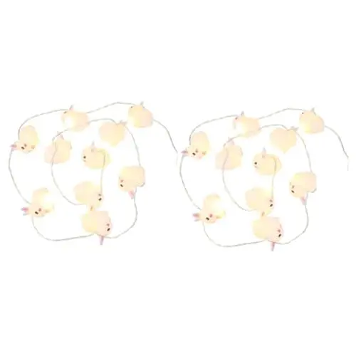 Produktbild: Ciieeo 2 Sätze Kaninchen-Lichterketten ostern dekoration easter decoration LED Osterhasen Lichter osterstreudeko smarte Lichterketten UFO Ostern Requisiten Hängende Lichtparty Vinyl Weiß