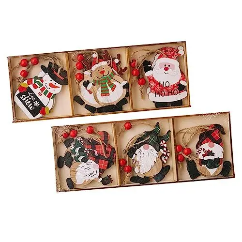 Produktbild: Ciieeo 2 Sätze Weihnachtsanhänger Weihnachtsdekorationen Kinder weihnachtsdeko Weihnachtsbaumschmuck Weihnachtsfeierverzierung Christbaumschmuck Weihnachtsbaum dekor Hanfseil