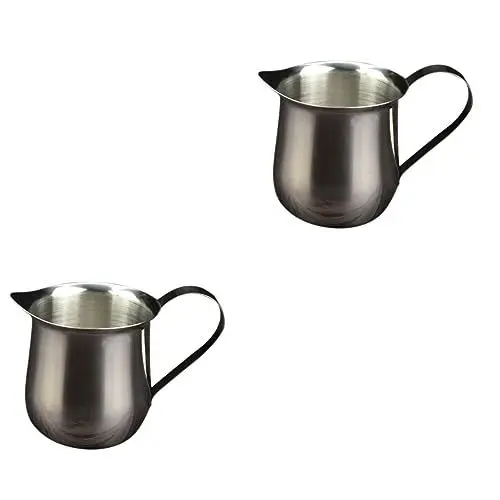 Produktbild: Ciieeo 2 Stk Milchkännchen Aus Stahl -werkzeug Milchaufschäumkännchen Wasserkrug Aus Edelstahl Espresso-schaumkanne Milchkännchen Aus Metall Milchschaumbecher Kaffee Container