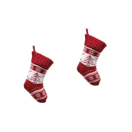 Produktbild: Ciieeo 2 Stk Weihnachtsstrumpf Weihnachtsstrümpfe Geschenkstrumpf Weihnachts-süßigkeitstüte Rustikale Strümpfe Packsack Weihnachtsbaum Polyester Gestrickt