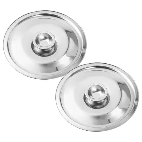 Produktbild: Ciieeo 2stücke Edelstahl Deckel Für Gewürzgefäße Robuste Und Praktische Abdeckung Für Öltöpfe Einfach Zu Reinigen Für Täglichen Gebrauch Küche Oder Gastronomie
