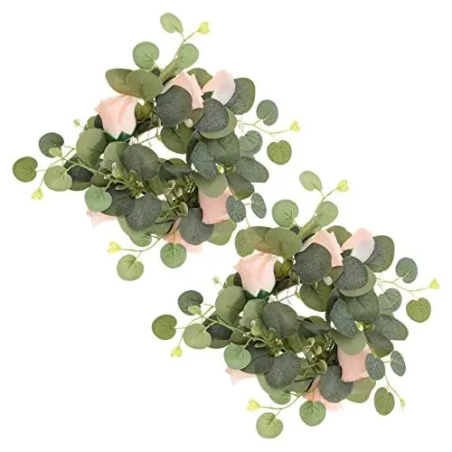 Produktbild: Ciieeo Künstliche Kranz Kerze Rote Rose Blume Kerze Kranz Wohnkultur Liebe Decor Licht