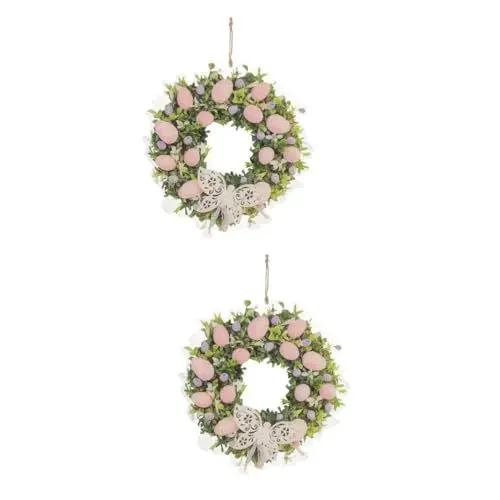 Produktbild: Ciieeo 2st Acryl-Girlande Rosenkranz Wanddekoration Sommerdeko Dekorationen Für Zuhause Ostern Türschild Ostergirlande Künstlicher Frühlingskranz Osterdekoration Eukalyptusblätter Mini