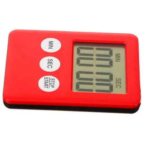 Produktbild: Ciieeo 2stücke Küchentimer Aus Kunststoff Tragbar Analoger Kurzzeitwecker Für Präzises Kochen Backen Und Eieruhr Rote Farbe Für Küche Und Haushalt