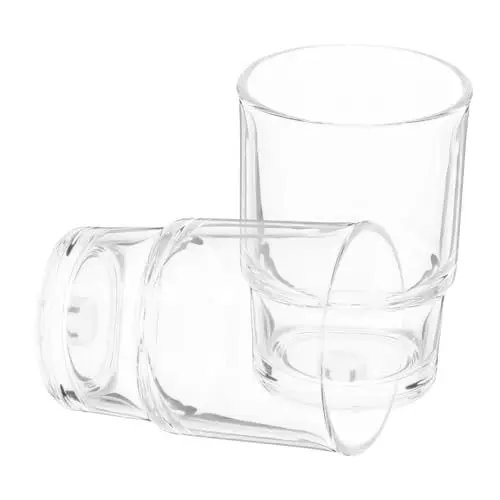 Produktbild: Ciieeo 2stücke Zahnbürstenbecher Aus Glas Wiederverwendbar Als Badezimmer-Artikel Praktischer Aufbewahrungsbecher Für Zahnpasta Und Bürsten rutschfest Schlichtes Design Für Und Reise