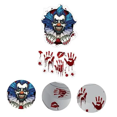 Produktbild: Ciieeo 3D-Aufkleber 1 Satz Halloween Circus Clown Aufkleber Toiletten aufkleber Badezimmer blutige Abziehbilder Halloween blutige Wandtattoos wandbilder Dekor toilettensitz aufkleber