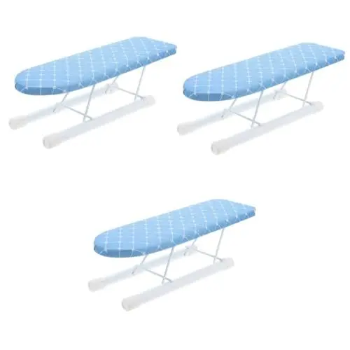 Produktbild: Ciieeo 3St Bügelbrett kleine Werkzeuge Planke Bretter zusammenklappbarer Bügelständer tragbar faltbar Eisentabletten klappbarer Tisch Kleiderbügelständer Ärmelbrett bügeln Stoff Sky-Blue